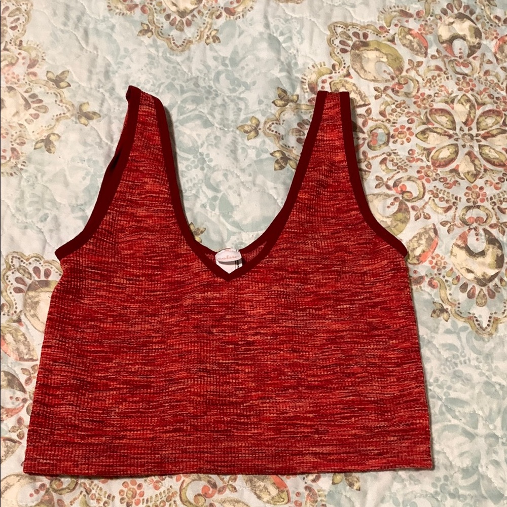 Colsie Red Cropped Tank Top